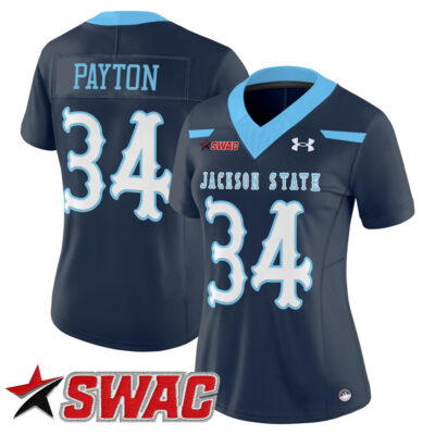 Women's Jackson State Tigers 2025 Vapor Limited Jersey - Navy Walter Payton