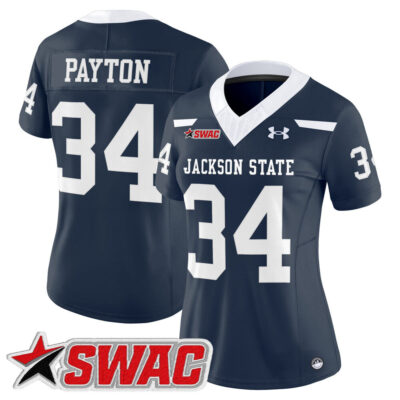 Women's Jackson State Tigers 2025 Vapor Limited Jersey - Navy Walter Payton