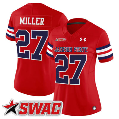 Women's Jackson State Tigers 2025 Vapor Limited Jersey - Red Ahmad Miller