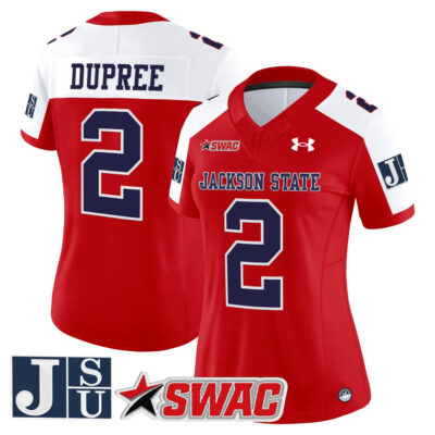 Women's Jackson State Tigers 2025 Vapor Limited Jersey - Red Alternate Ja'Naylon Dupree