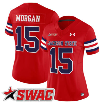 Women's Jackson State Tigers 2025 Vapor Limited Jersey - Red JaCobian Morgan