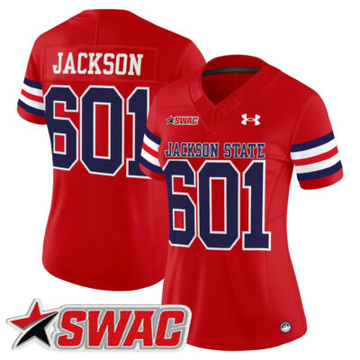 Women's Jackson State Tigers 2025 Vapor Limited Jersey - Red Jackson 601
