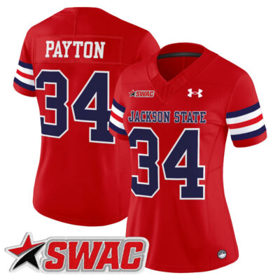 Women's Jackson State Tigers 2025 Vapor Limited Jersey - Red Walter Payton