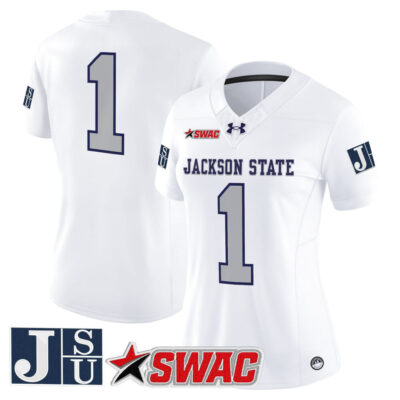 Women's Jackson State Tigers 2025 Vapor Limited Jersey - White Limited #1 Team