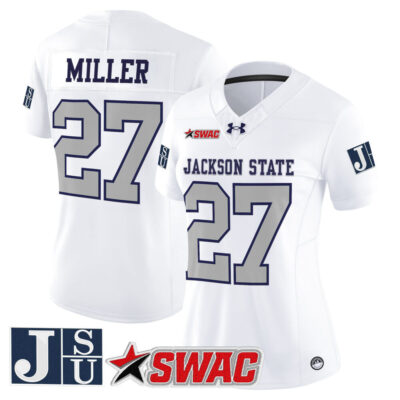 Women's Jackson State Tigers 2025 Vapor Limited Jersey - White Limited Ahmad Miller