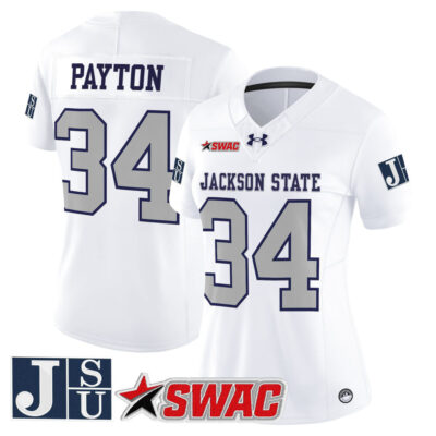 Women's Jackson State Tigers 2025 Vapor Limited Jersey - White Limited Walter Payton