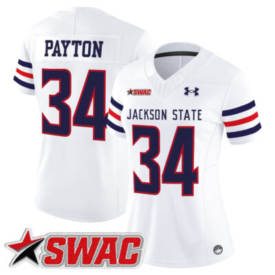 Women's Jackson State Tigers 2025 Vapor Limited Jersey - White Walter Payton
