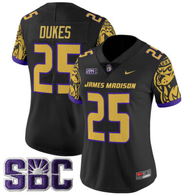 Women's James Madison Dukes 2025 Vapor Limited Jersey - Black #25 Dukes