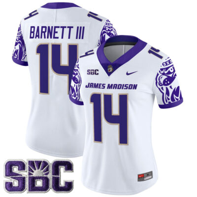 Women's James Madison Dukes 2025 Vapor Limited Jersey - White Alonza Barnett III