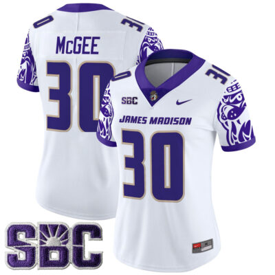Women's James Madison Dukes 2025 Vapor Limited Jersey - White Scotty McGee