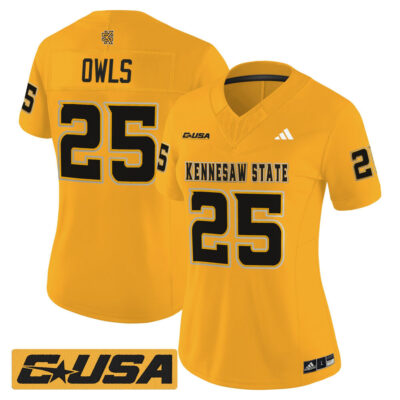 Women's Kennesaw State Owls 2025 Vapor Limited Jersey - Gold #25 Owls