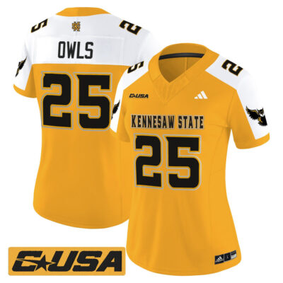 Women's Kennesaw State Owls 2025 Vapor Limited Jersey - Gold Alternate #25 Owls