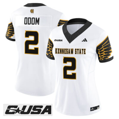 Women's Kennesaw State Owls 2025 Vapor Limited Jersey - White Amari Odom