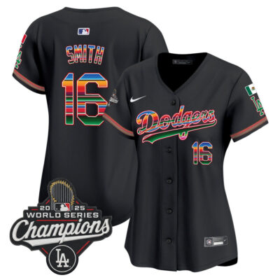 Women's LA Dodgers Mexico 2025 World Series Champions Vapor Premier Limited Jersey - Black / Will Smith