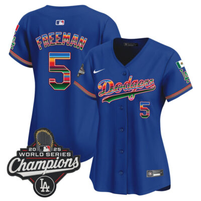 Women's LA Dodgers Mexico 2025 World Series Champions Vapor Premier Limited Jersey - Royal / Freddie Freeman