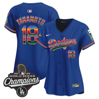 Women's LA Dodgers Mexico 2025 World Series Champions Vapor Premier Limited Jersey - Royal / Yamamoto