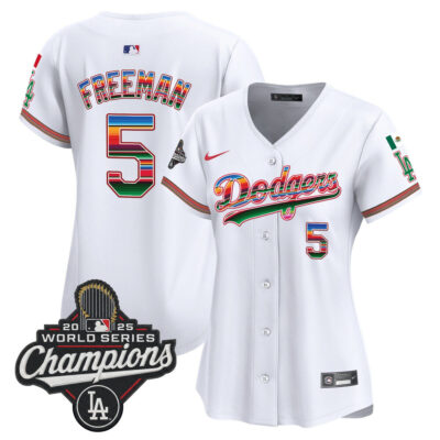 Women's LA Dodgers Mexico 2025 World Series Champions Vapor Premier Limited Jersey - White / Freddie Freeman