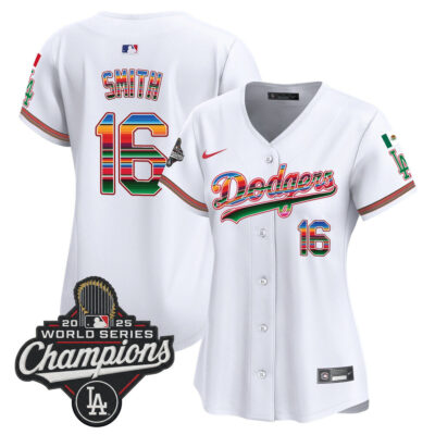 Women's LA Dodgers Mexico 2025 World Series Champions Vapor Premier Limited Jersey - White / Will Smith
