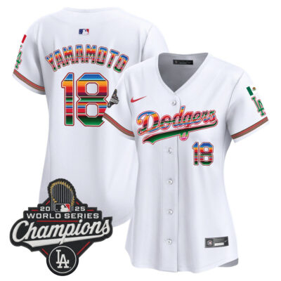Women's LA Dodgers Mexico 2025 World Series Champions Vapor Premier Limited Jersey - White / Yamamoto