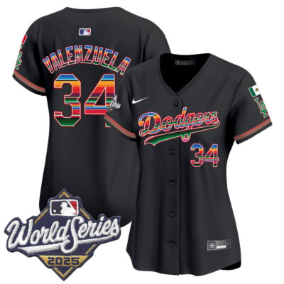 Women's LA Dodgers Mexico 2025 World Series Vapor Premier Limited Jersey - Black / Fernando Valenzuela