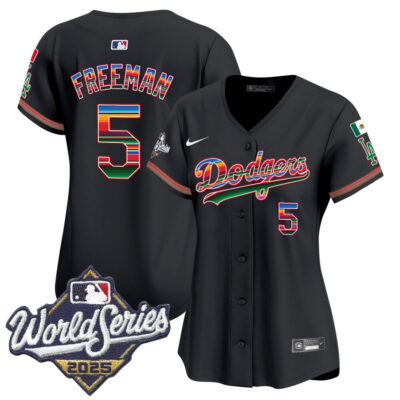 Women's LA Dodgers Mexico 2025 World Series Vapor Premier Limited Jersey - Black / Freddie Freeman
