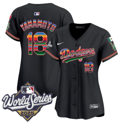 Women's LA Dodgers Mexico 2025 World Series Vapor Premier Limited Jersey - Black / Yamamoto