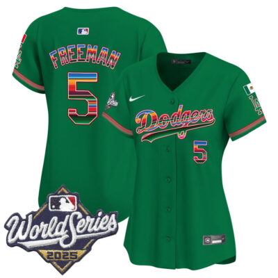 Women's LA Dodgers Mexico 2025 World Series Vapor Premier Limited Jersey - Green / Freddie Freeman