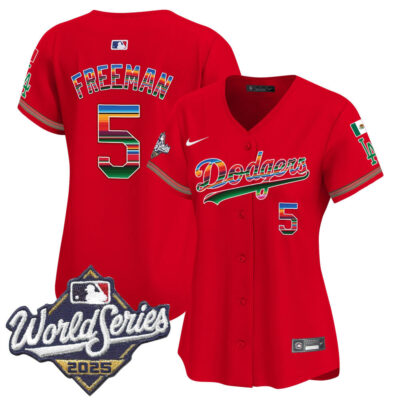 Women's LA Dodgers Mexico 2025 World Series Vapor Premier Limited Jersey - Red / Freddie Freeman