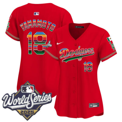 Women's LA Dodgers Mexico 2025 World Series Vapor Premier Limited Jersey - Red / Yamamoto