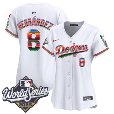 Women's LA Dodgers Mexico 2025 World Series Vapor Premier Limited Jersey - White / Kike Hernandez