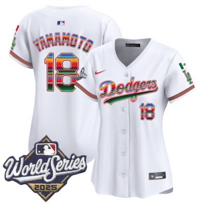 Women's LA Dodgers Mexico 2025 World Series Vapor Premier Limited Jersey - White / Yamamoto