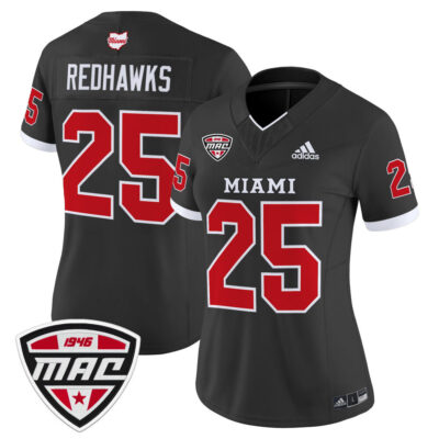 Women's Miami (OH) RedHawks 2025 Vapor Limited Jersey - Black #25 RedHawks