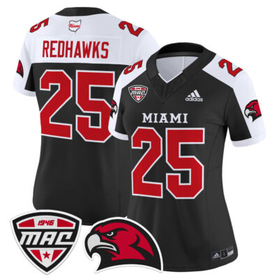 Women's Miami (OH) RedHawks 2025 Vapor Limited Jersey - Black Alternate #25 RedHawks