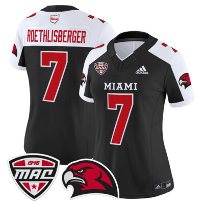 Women's Miami (OH) RedHawks 2025 Vapor Limited Jersey - Black Alternate Ben Roethlisberger