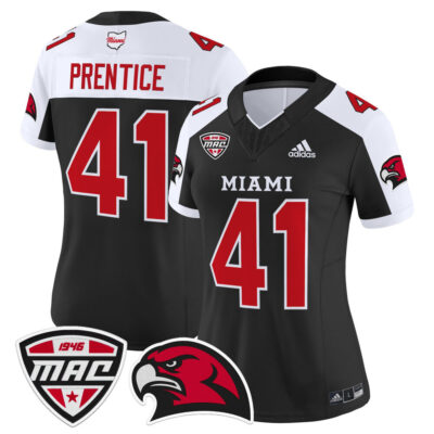 Women's Miami (OH) RedHawks 2025 Vapor Limited Jersey - Black Alternate Travis Prentice