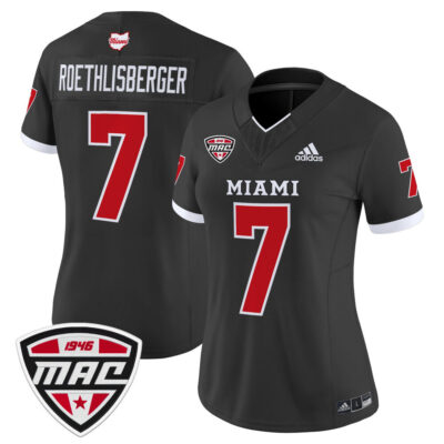 Women's Miami (OH) RedHawks 2025 Vapor Limited Jersey - Black Ben Roethlisberger