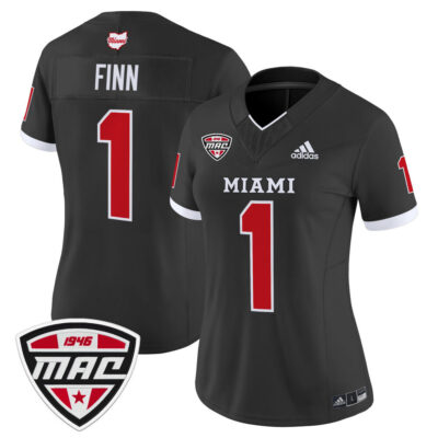 Women's Miami (OH) RedHawks 2025 Vapor Limited Jersey - Black Dequan Finn