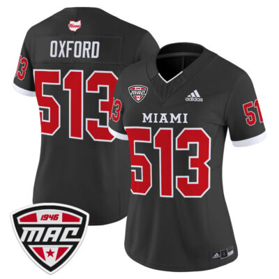 Women's Miami (OH) RedHawks 2025 Vapor Limited Jersey - Black Oxford 513