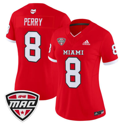 Women's Miami (OH) RedHawks 2025 Vapor Limited Jersey - Red Kam Perry