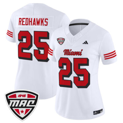 Women's Miami (OH) RedHawks 2025 Vapor Limited Jersey - White #25 RedHawks