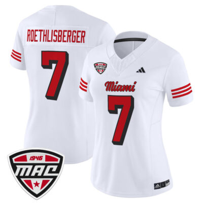 Women's Miami (OH) RedHawks 2025 Vapor Limited Jersey - White Ben Roethlisberger