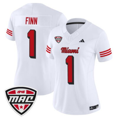 Women's Miami (OH) RedHawks 2025 Vapor Limited Jersey - White Dequan Finn