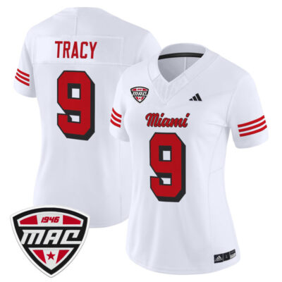 Women's Miami (OH) RedHawks 2025 Vapor Limited Jersey - White Kenny Tracy