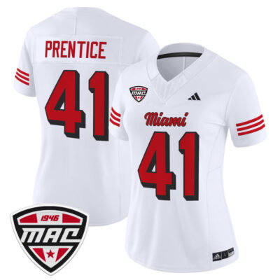 Women's Miami (OH) RedHawks 2025 Vapor Limited Jersey - White Travis Prentice