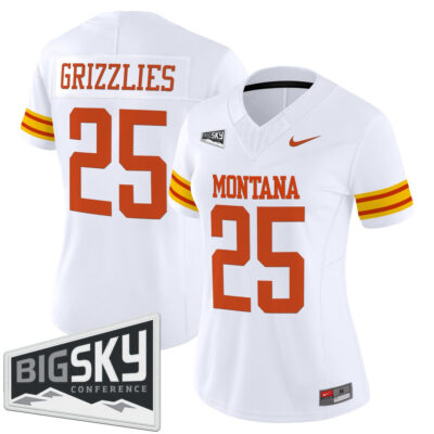 Women's Montana Grizzlies 1995 Throwback Vapor Limited Jersey - White #25 Grizzlies