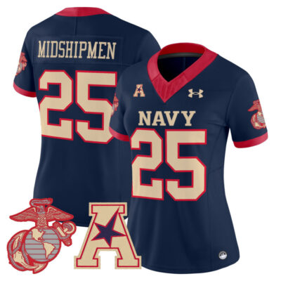 Women's Navy Midshipmen Vapor USMC Premier Jersey - Navy / #25 Midshipmen