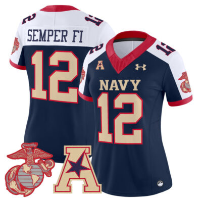 Women's Navy Midshipmen Vapor USMC Premier Jersey - Navy Alternate / #12 Semper Fi