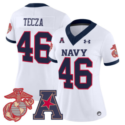 Women's Navy Midshipmen Vapor USMC Premier Jersey - White / Alex Tecza