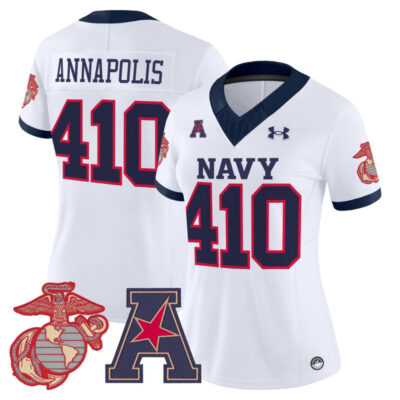 Women's Navy Midshipmen Vapor USMC Premier Jersey - White / Annapolis 410