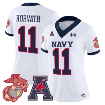 Women's Navy Midshipmen Vapor USMC Premier Jersey - White / Blake Horvath